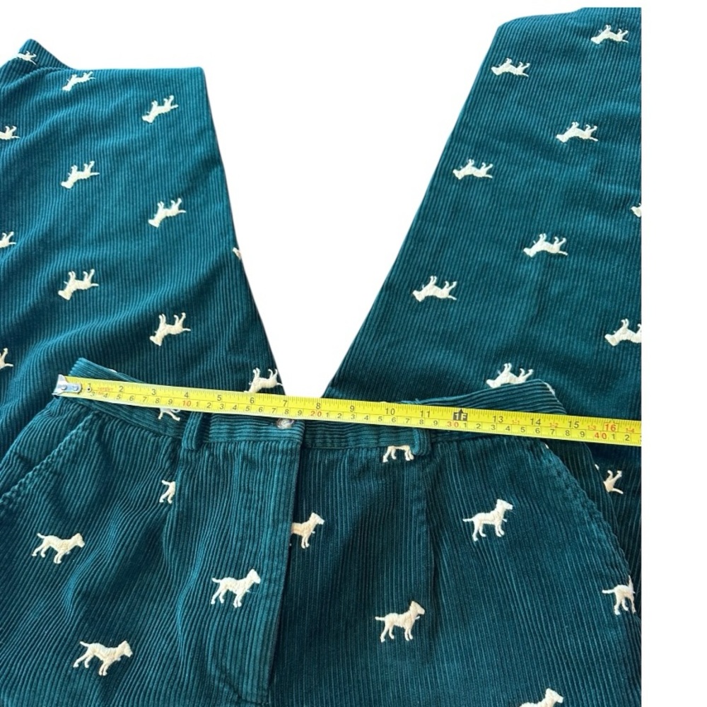 Vintage Orvis Hunter Green Corduroy Dog Embroidered Pants High Rise 30x27 Y2K - Picture 6 of 15